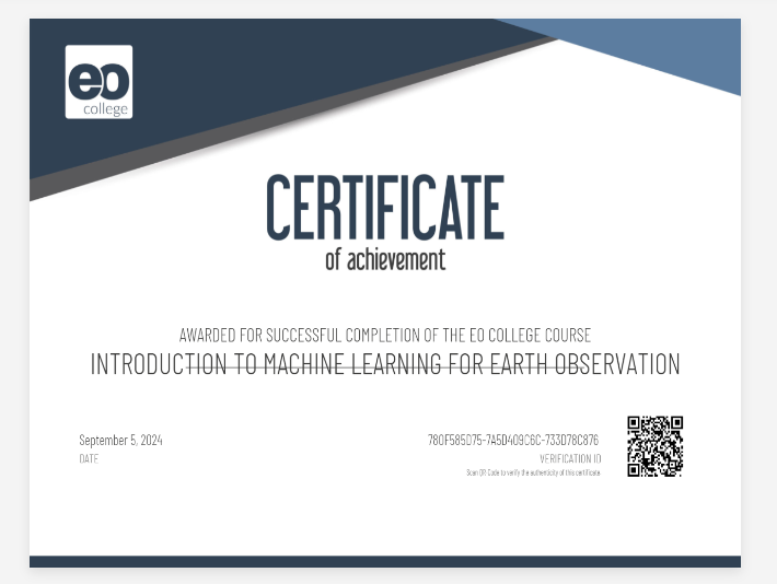 Introduction to Machine Learning for EO